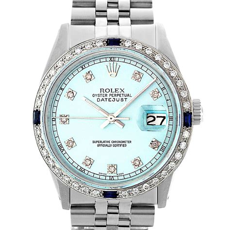 rolex watch light blue face|rolex datejust light blue dial.